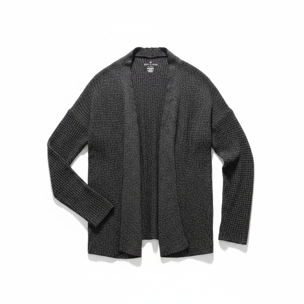 American‎ Eagle Womens S Charcoal Gray Cardigan Open Front Soft Cozy Layering
